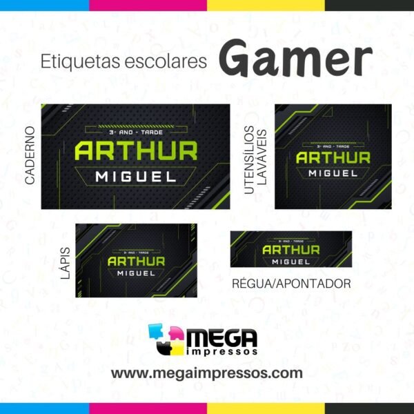 Etiqueta Escolar - Mega Impressos - Itajubá - Impressão Personalizada Gamer4