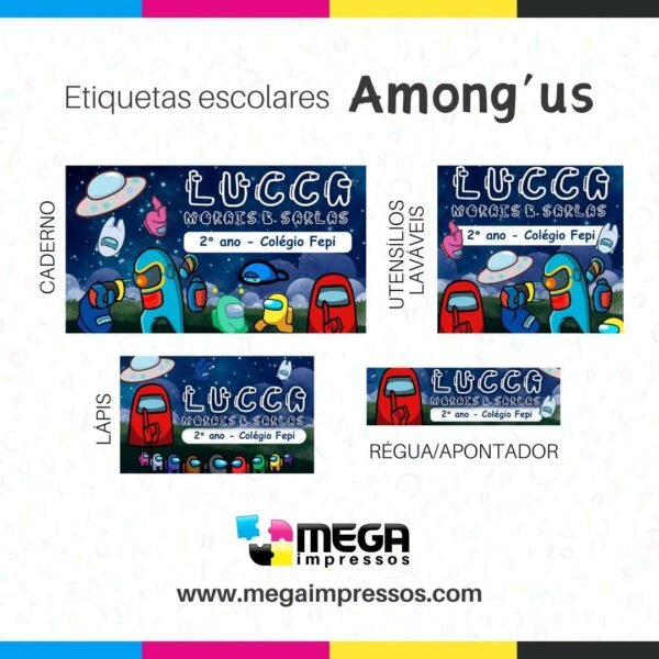 Etiqueta Escolar - Mega Impressos - Itajubá - Impressão Personalizada among us6