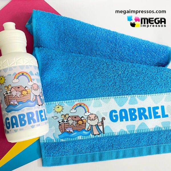 Toalhinha arca de noé - personalizada com o nome