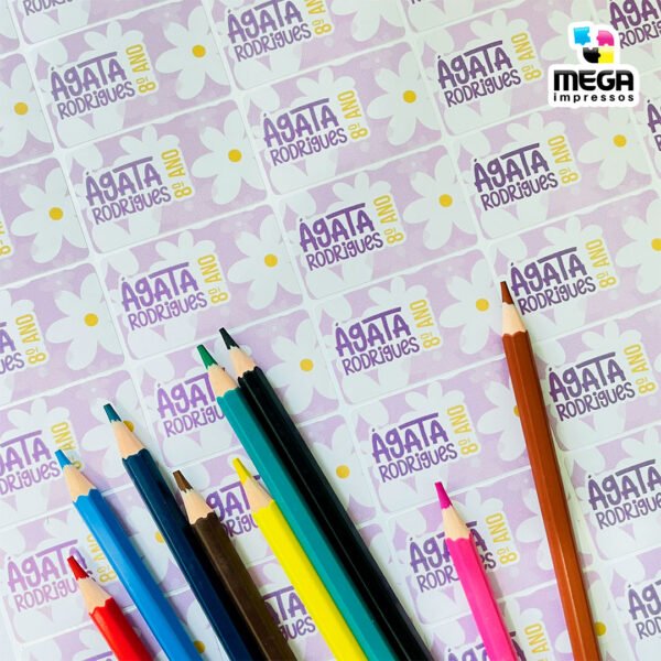 Etiquetas Escolares - kit 2 - Diversos Temas - a prova d'agua - Ideal para Lápis