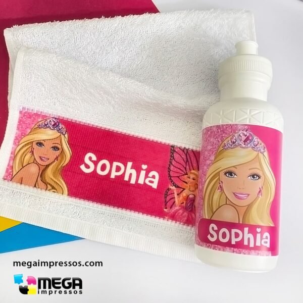 toalhinha barbie - personalizada com o nome