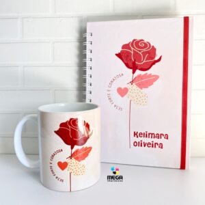 Kit com caneca e Agenda - Mega Impressos Itajujbá