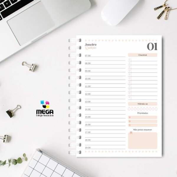 Agenda Datada 2025 - Com 1 Dia Por Página e Checklist - Image 3