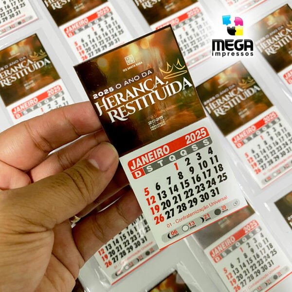 Mini Calendário 2025 - Personalizado com LOGO ou FOTO - 20 unidades - Imagem 5