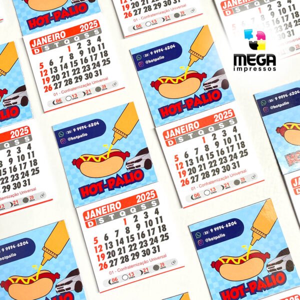 Mini Calendário 2025 - Personalizado com LOGO ou FOTO - 20 unidades - Imagem 4