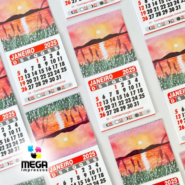 Mini Calendário 2025 - Personalizado com LOGO ou FOTO - 20 unidades - Imagem 3